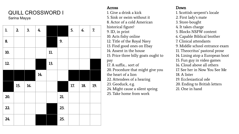 The Quill Crossword II